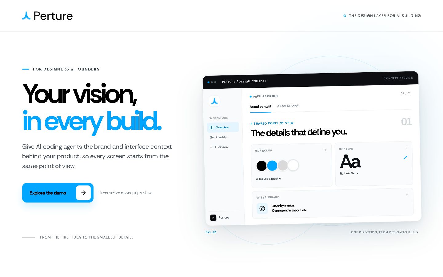 Original landing page with manually supplied brand files