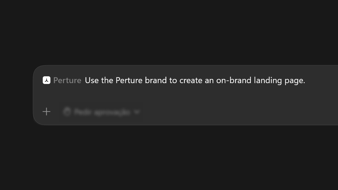 Perture brand context being used in an AI interface-building workflow